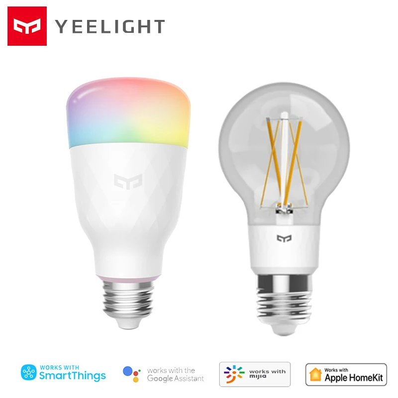 Умная Светодиодная лампа YEELIGHT 800 лм RGB E27 беспроводное управление голосовое