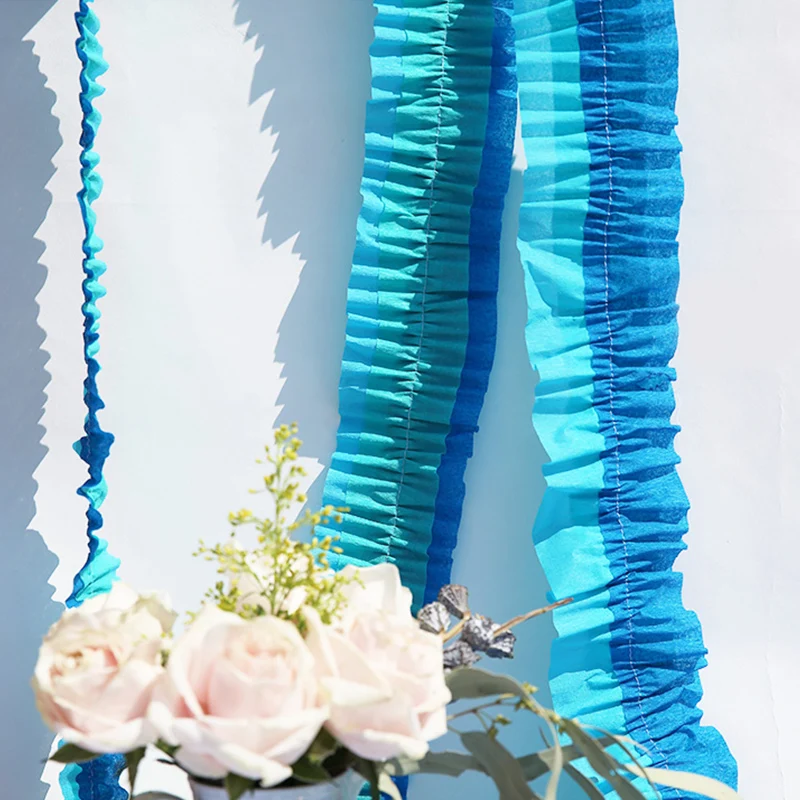 Трехцветная плиссированная Бумажная гирлянда 7 см * 3 м ручные ленты для свадебной