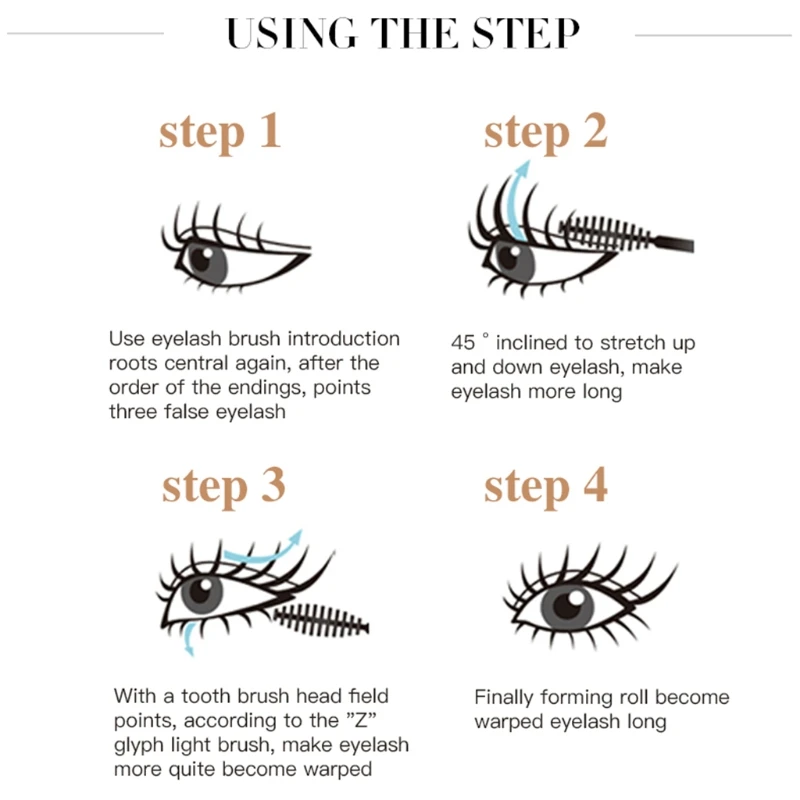 

Pudaier Waterproof Silk Fiber Mascara Black Curling Thick Long Lengthening Lash X7JA