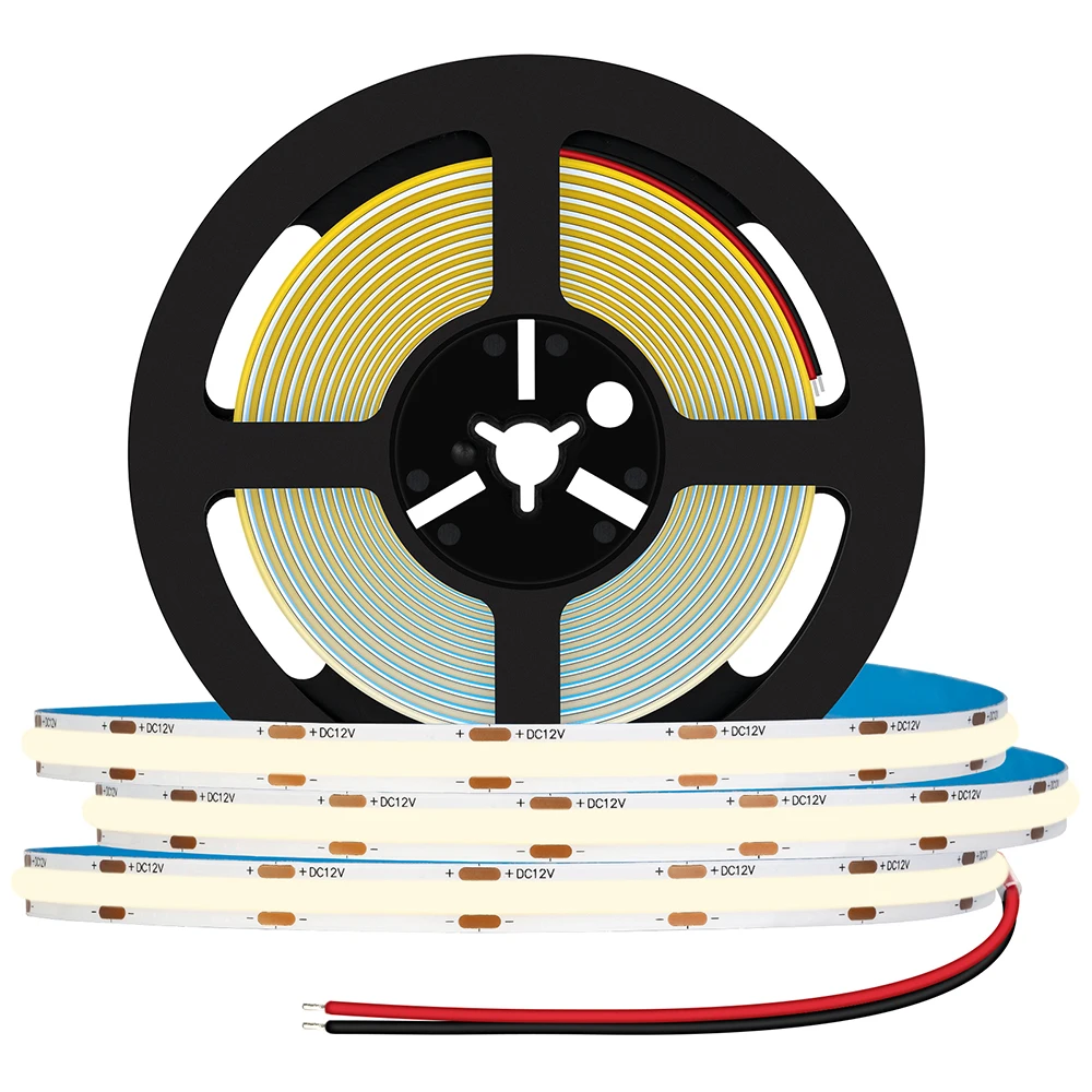 

FCOB 480 LEDs Light Strip COB LEDHigh Density FOB Flexible Lights Warm Nature Cool White Linear RA90 Dimmable 10W/M 12V 24V