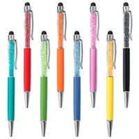 30pcslot creative crystal pen diamond ballpoint pens stationery ballpen stylus pen touch pen 22colors oily black refill