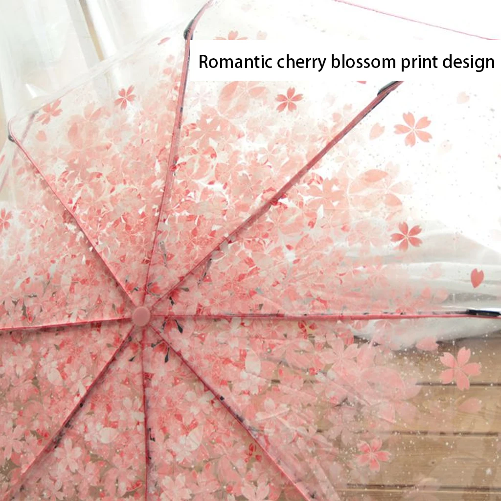 2019 горячая Распродажа зонтик Для женщин прозрачный ясный вишневый цвет гриб
