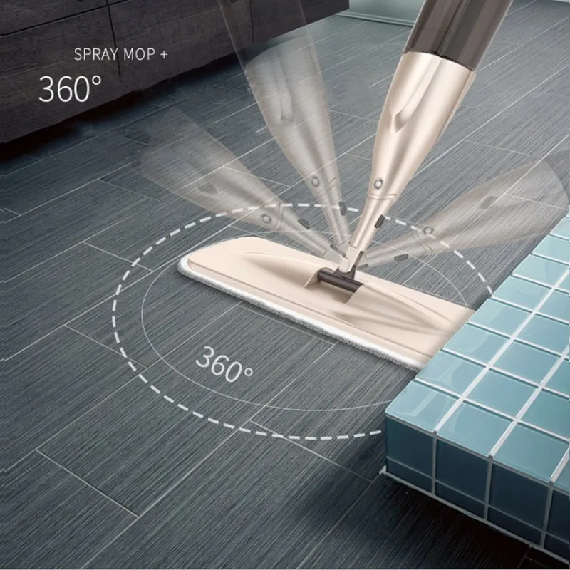 Швабра для мытья пола с распылителем многоразовыми насадками из микрофибры