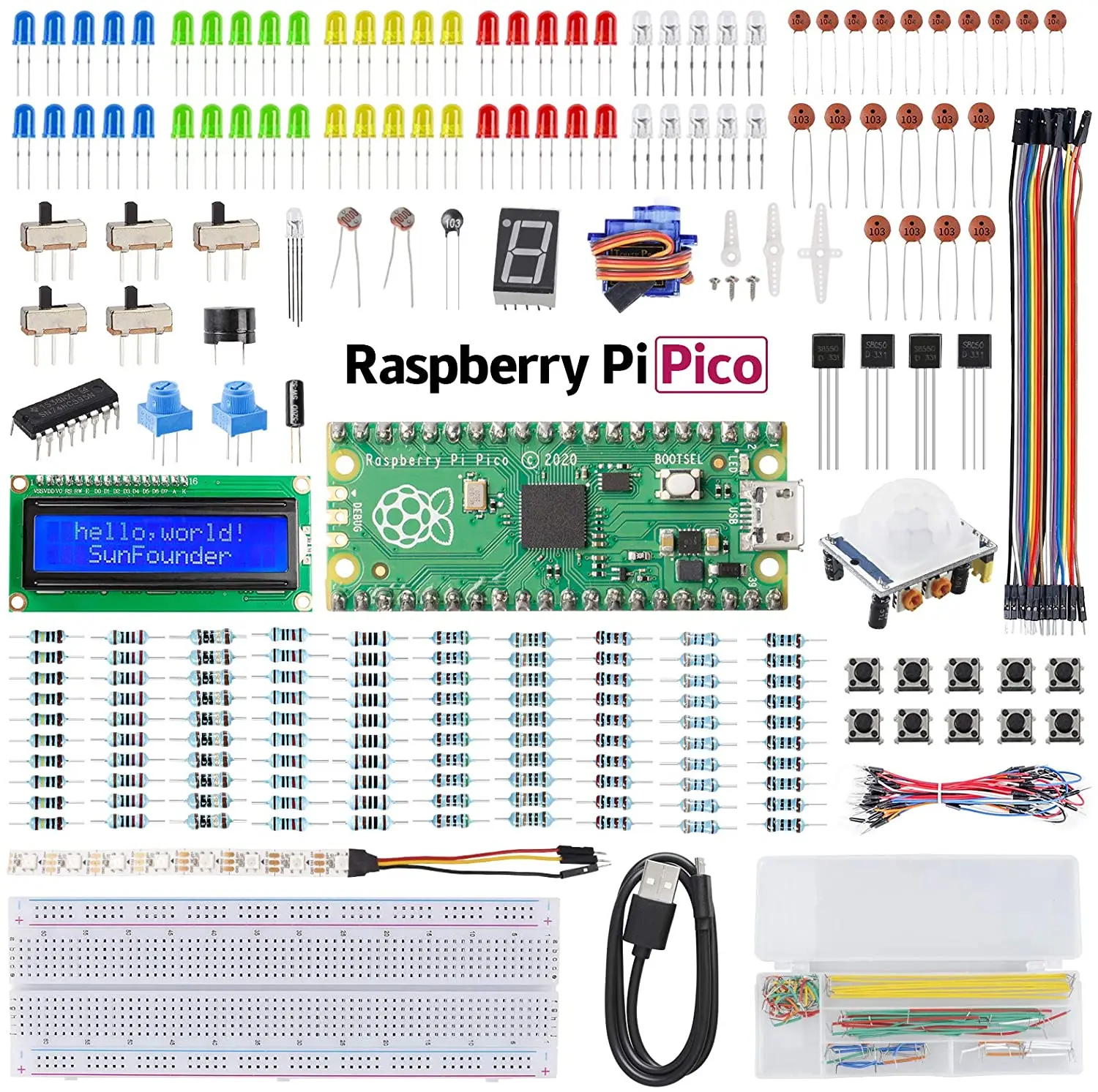Базовый стартовый комплект Raspberry Pi Pico универсальная обучающая электроника и