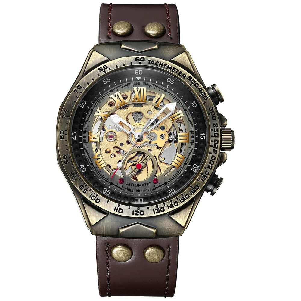 

Vintage Men's Fashion Casual Bronze Automatic Machine Men's Watches