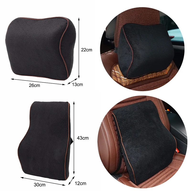 

Car Pillow Memory Cotton Foam Headrest Neck Warm Winter Car Seat Support Lower Back Cushion Lumbar Support Rest Auto Accessories