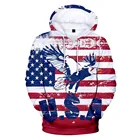 Толстовка Мужскаяженская с 3D-принтом и национальным флагом США
