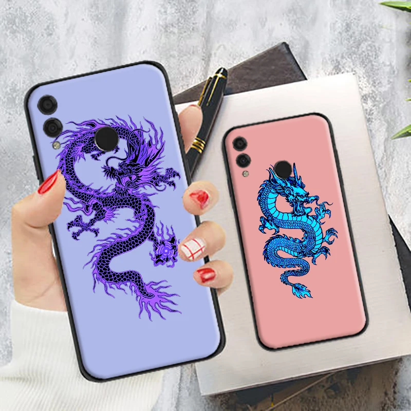 

Unique Aesthetic Design Dragon Phone Case For Huawei Honor 7X 8X 8C 9 V9 9X 10 V10 10i V20 20i 30 Lite Soft Bumper Back Cover