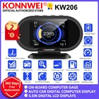 Бортовой компьютер KONNWEI KW206, сканер OBD2 для автомобиля, цифровой дисплей, измеритель температуры воды, расхода топлива
