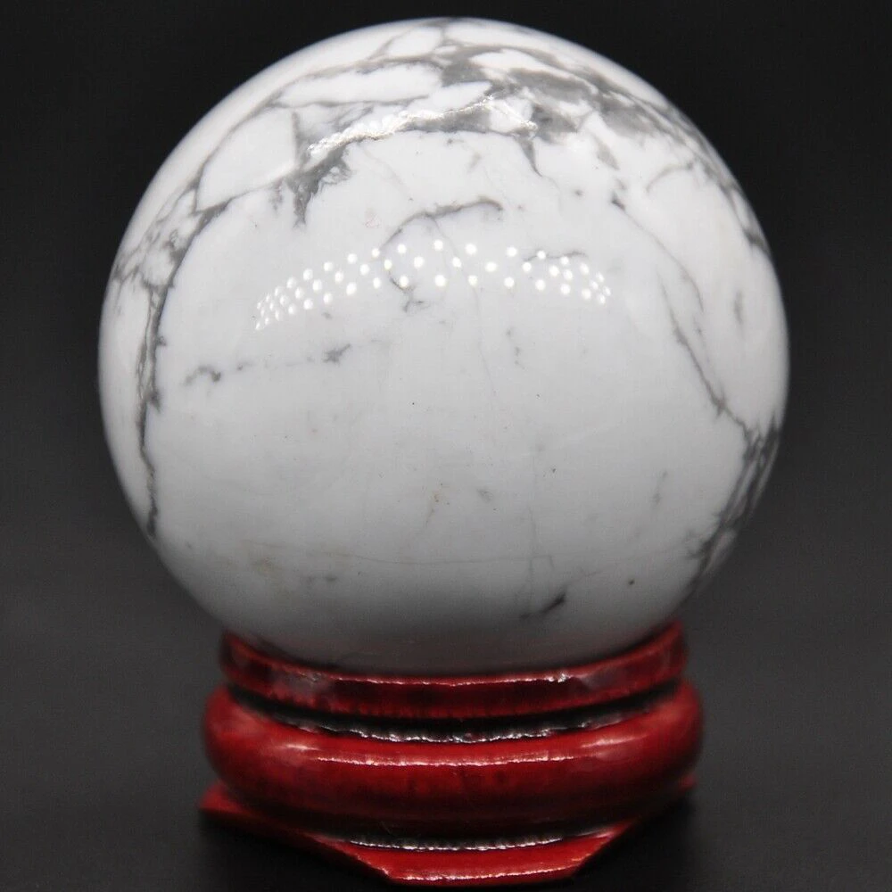 40 мм белый бирюзовый говлит кристалл кварца Shpere исцеления Природный рейки