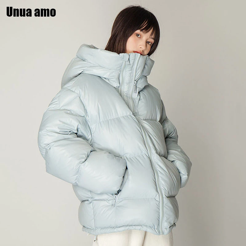 

Unua amo 2022 Women's Parka Warm Hooded Down Padded Coat Fashion Casual Plus Size Loose Winter Puffer Jacket Women