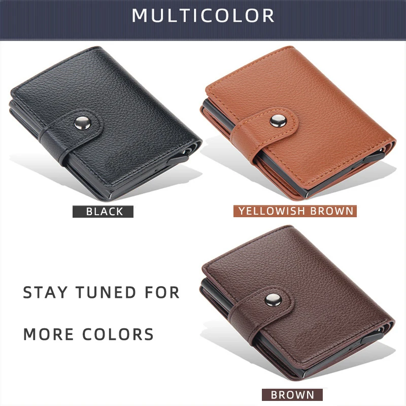 

2021 New Business Men's Wallet Anti-theft Brush Anti-degaussing Metal Aluminum Box Credit Card Package Suitable For 13 Cards
