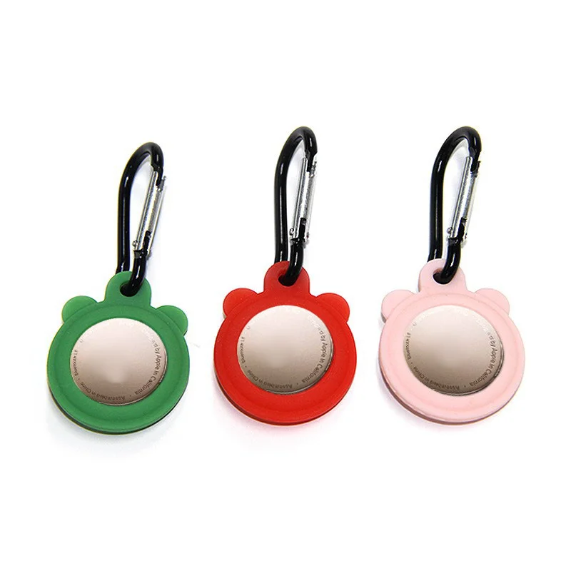 

For Apple Airtags Liquid Silicone Protective Sleeve For Apple Locator Tracker Anti-lost Device Keychain Protective With Buckle