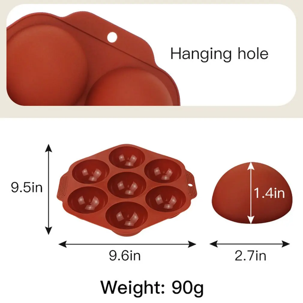 

New 2021 7 Semi-round Ball Food Grade Silicone Cake Mould Chocolate Mold Kitchen Baking Tool Biscuit Pudding Mold