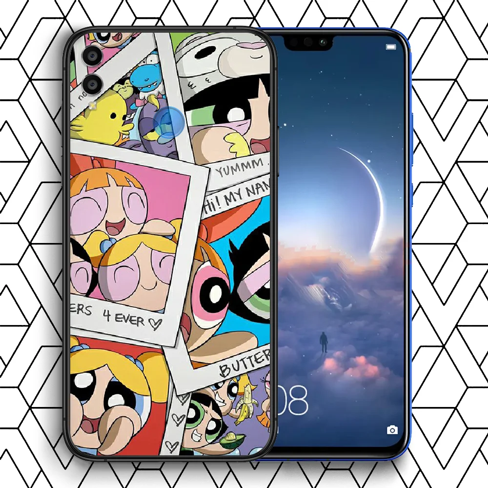 

Cartoon Cute Powerpuff Girls Phone Case Cover Hull For HUAWEI Honor 7a 8s 8a 8x 9 9x 10 20 I Lite Pro Black Prime 3D Etui