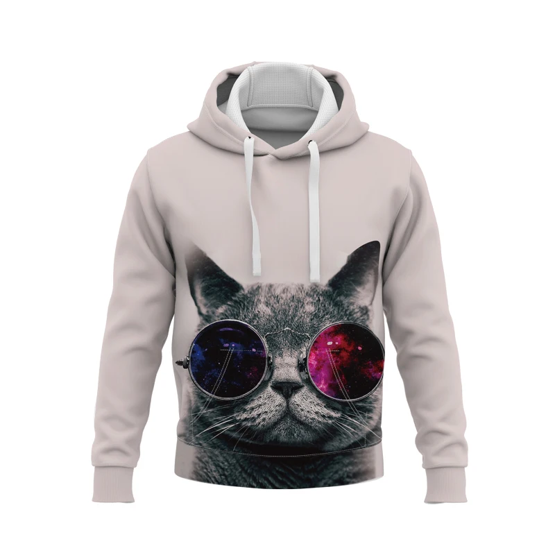

New Streetwear Hoodies Unisex Sweatshirt Autumn Long Sleeve Hoodies Harajuku Hoodie Cute Cat Print Sweatshirt Men's Women Mujer