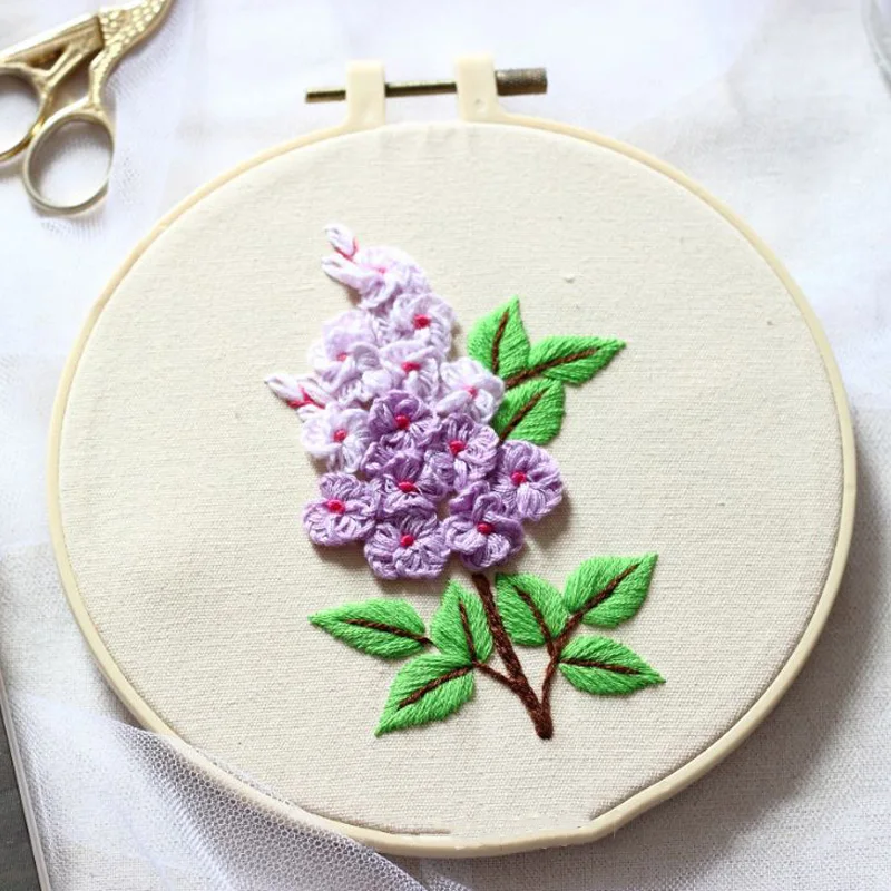 Креативный Набор для вышивки сделай сам с обручем начинающих узор печать вышивка