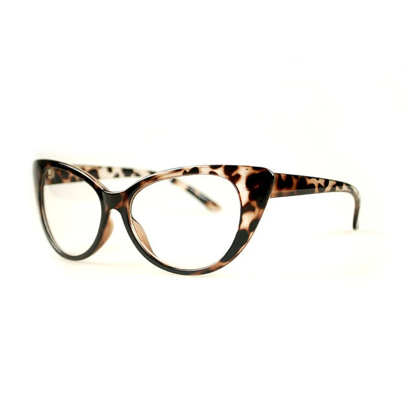 Leopard Iboode, классические, кошачий глаз, прозрачные линзы, очки, сексуальные, для женщин, очки, простые, оправа, Ретро стиль, кошачий глаз, элегантные женские очки Oculos - Цвет оправы: Leopard