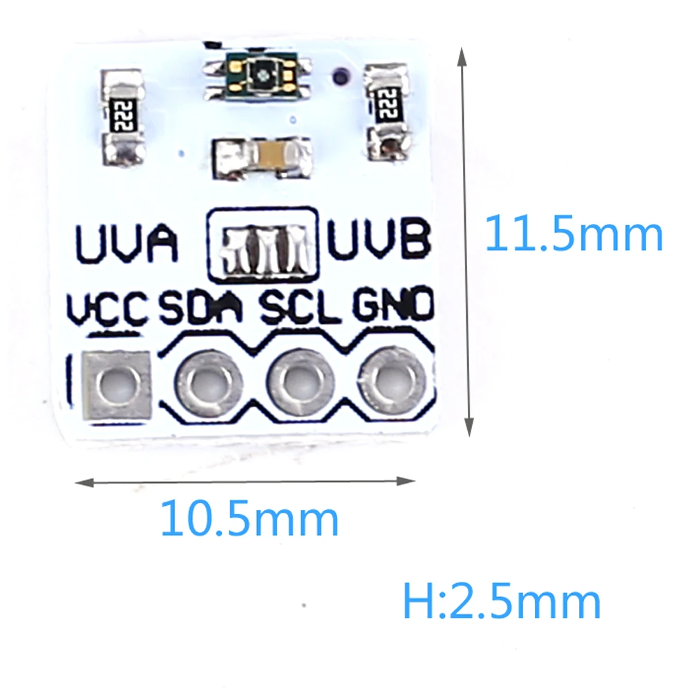 Модуль обнаружения УФ-излучения для Arduino VEML6075 16 бит IIC ультрафиолетовый