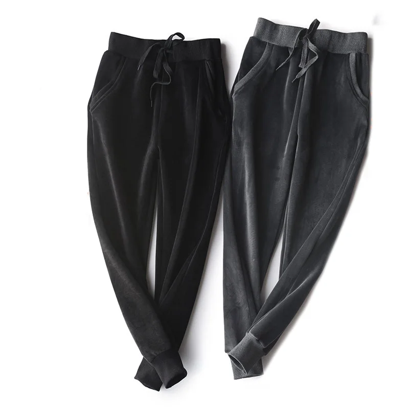 спортивные штаны женские тренировочные брюки зима руно толстый плюс размер