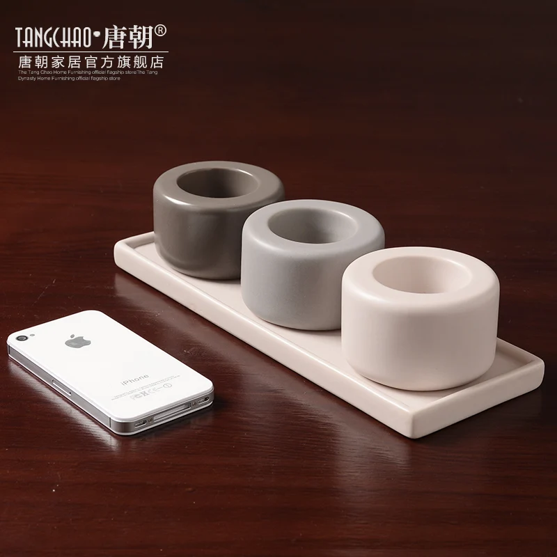 Винтажный маленький Каменный Подсвечник романтический ветрозащитный