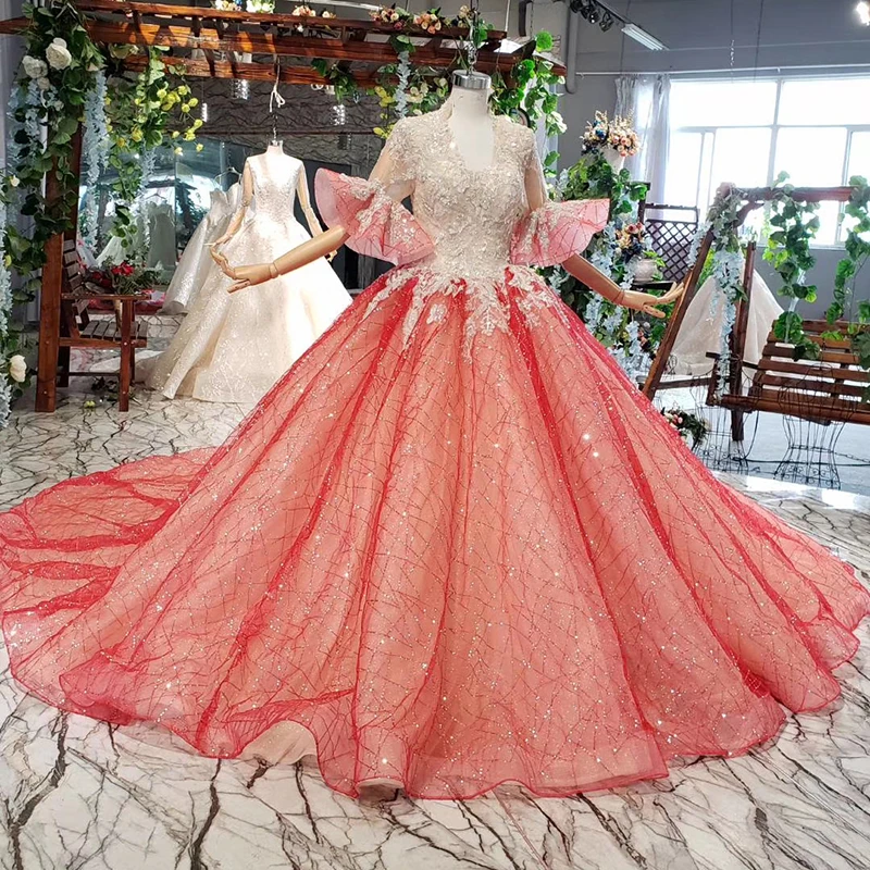 Вечернее платье HTL743 с длинным рукавом бальное блестками вечернее большого