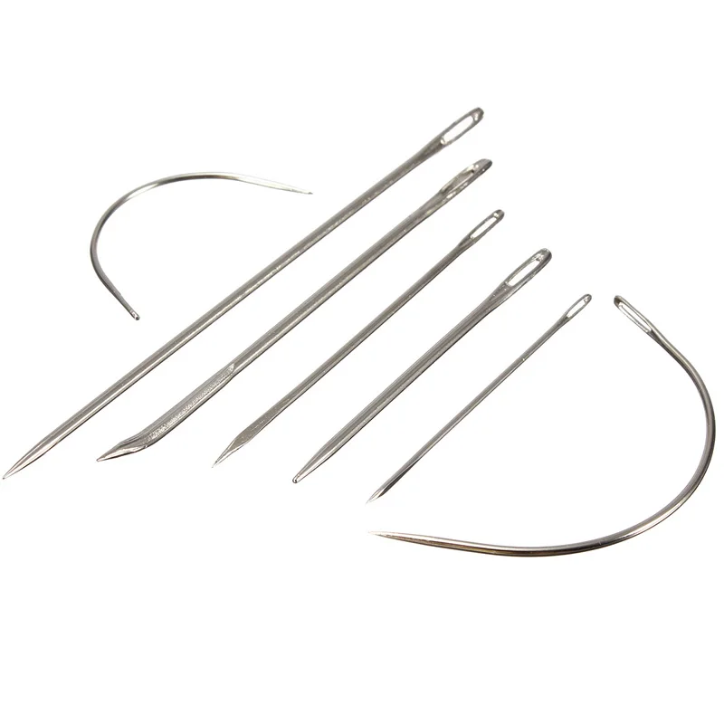 7 в 1 Прочный ручной набор для ремонта швейных игл мешки ковер Кожа Изогнутый