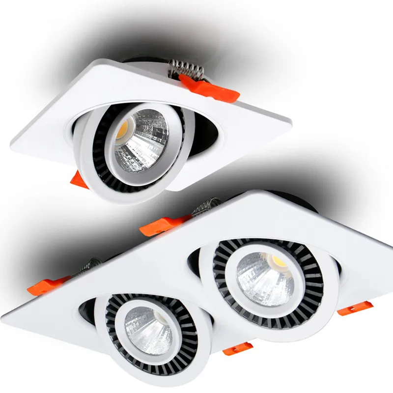 Luces descendentes LED cuadradas regulables, 7W, 9W, 12W, 14W, 18W, 24W, foco de techo COB empotrado, iluminación LED interior de ac85-265V