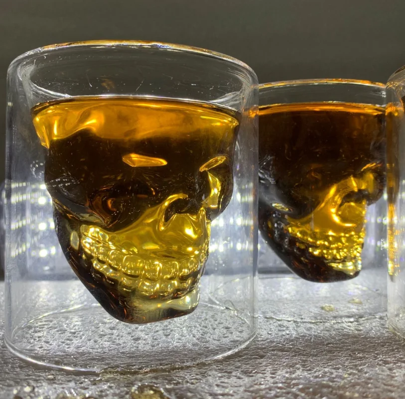 Креативная прозрачная пивная винная чашка бокал в виде черепа для красного вина