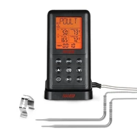 inkbird bg rf2c digital food meat cooking kitchen thermometer for smoker grill oven bbq clock timer with stainless steel probe