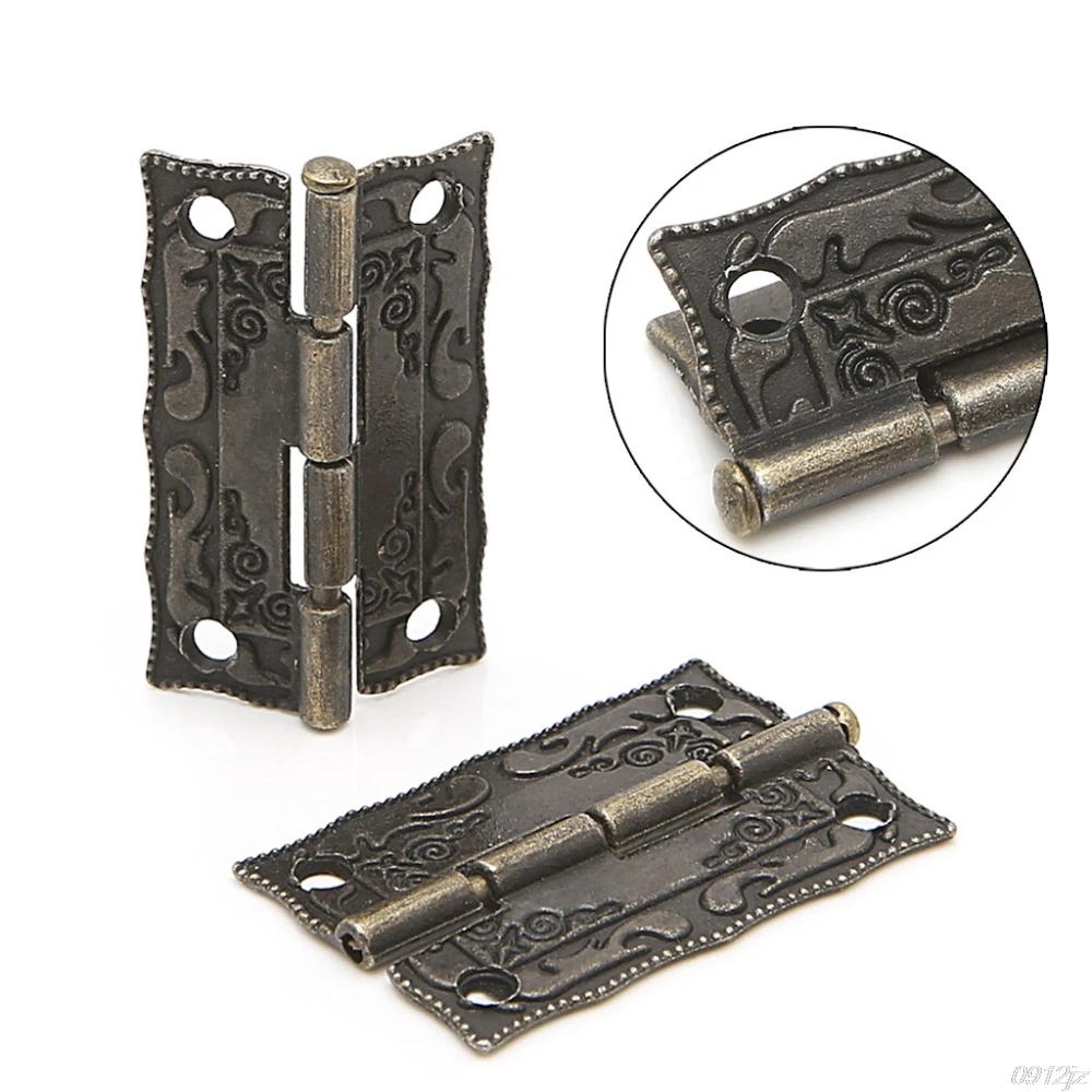 2x Antique Bronze Cabinet Furniture Door Drawer Jewellery Box Hinges 35x28mm Hardware | Обустройство дома