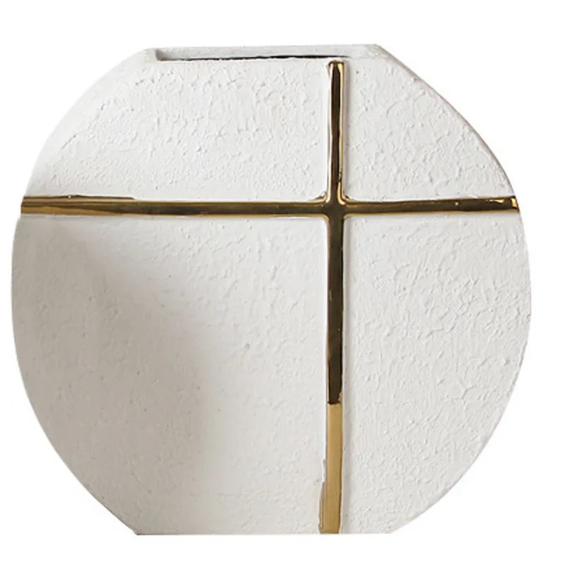 

Creative modern simple cross round vase fashion light luxury living room villa model room home soft decoration ornaments