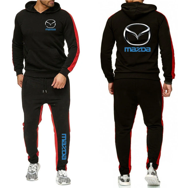 

2020 Spring Fall Man's New Mazda Car Logo Custom Made Printing Hoodies Sweatpants Unisex 100%Pure Cotton Manufacture Sport Suit