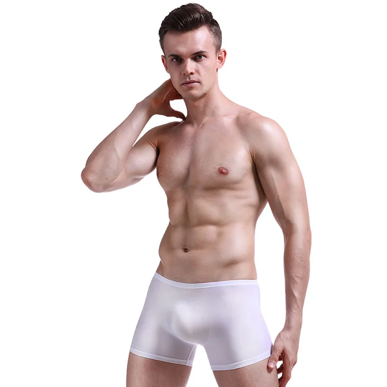 Мужские брендовые шорты-боксеры, сексуальное нижнее белье, ice silk Cueca Masculina Hombre Slips Ropa Interior, домашнее нижнее белье, мужские боксеры с мешочком для пениса