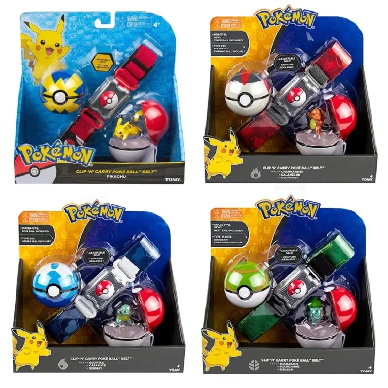 

Genuine Pokemon Elf Ball Belt Pikachu Pokeball Pocket Monster Variant Model Toy Set cosplay Action Figure Model Kids Toy gift