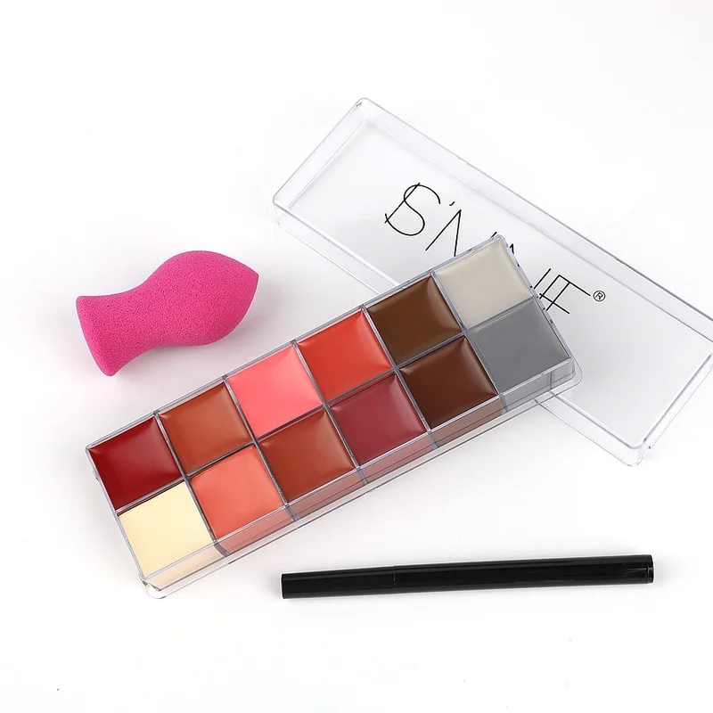 

12 Colors Safe Non Toxic Waterproof Paint Body Makeup Halloween Face Body Art Pigment Painting Kit Ingredient for Women Men