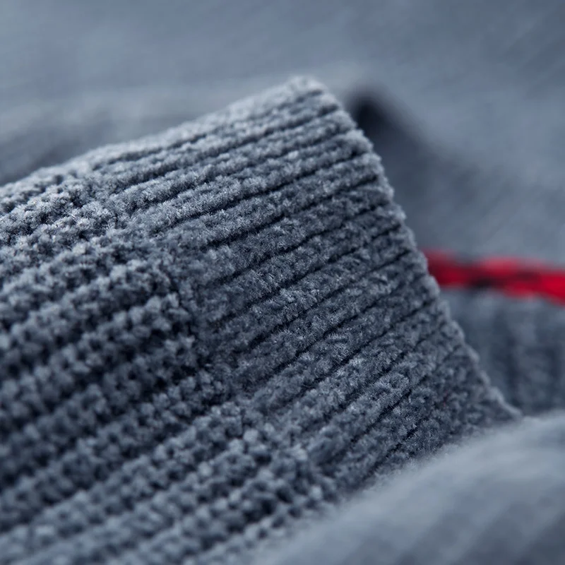 KUEGOU 2019 Осенний полосатый свитер черного и синего цвета Мужской пуловер