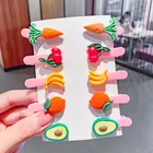 10 шт.компл. корейские Детские Красочные заколки для волос ручной работы с фруктами и бантом маленькие цветы Единорог заколка для волос Симпатичные заколки для девочек аксессуары для волос