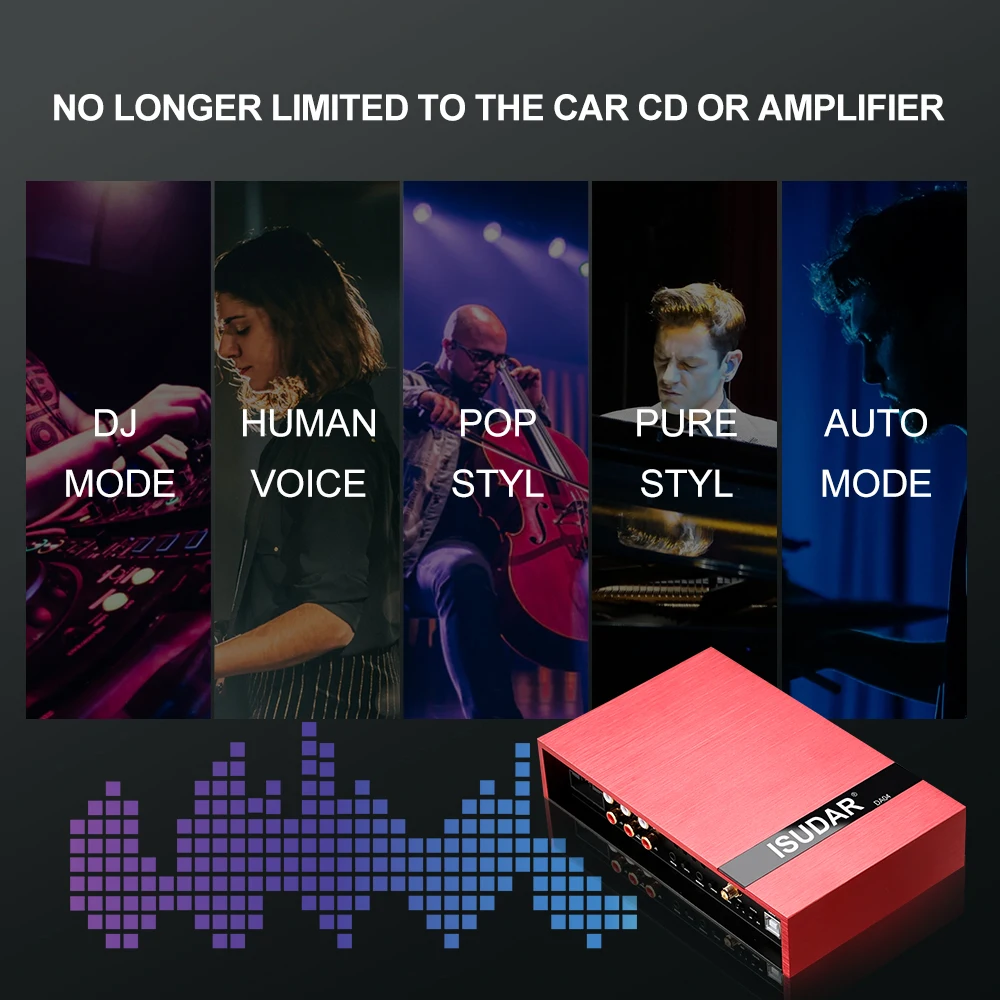Автомобильный усилитель DSP ISUDAR DA04 для VW/SKODA/SEAT/Ford/Audio/BMW/Peugeot/Opel автоматический