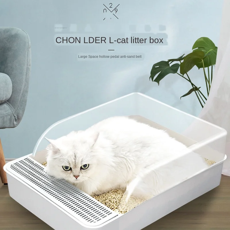 

Cat Litter Box Basin Cat Toilet Semi-closed Plate Square Dung Basin Pet Toilet Cat-toilet-training-kit