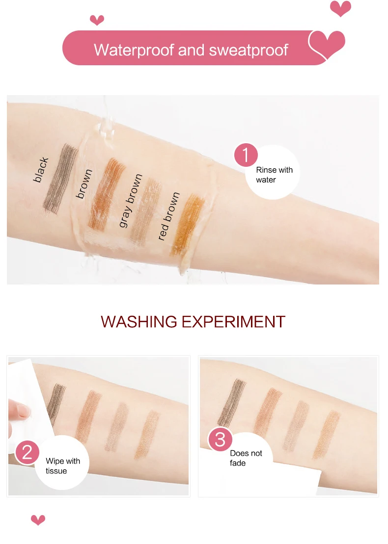 

2021Hot Sale Liquid Eyebrow Pencil Waterproof,4 Fork Apply Well Cosmetics,Long-wear Natural Wild Brown Eyebrow Pencil