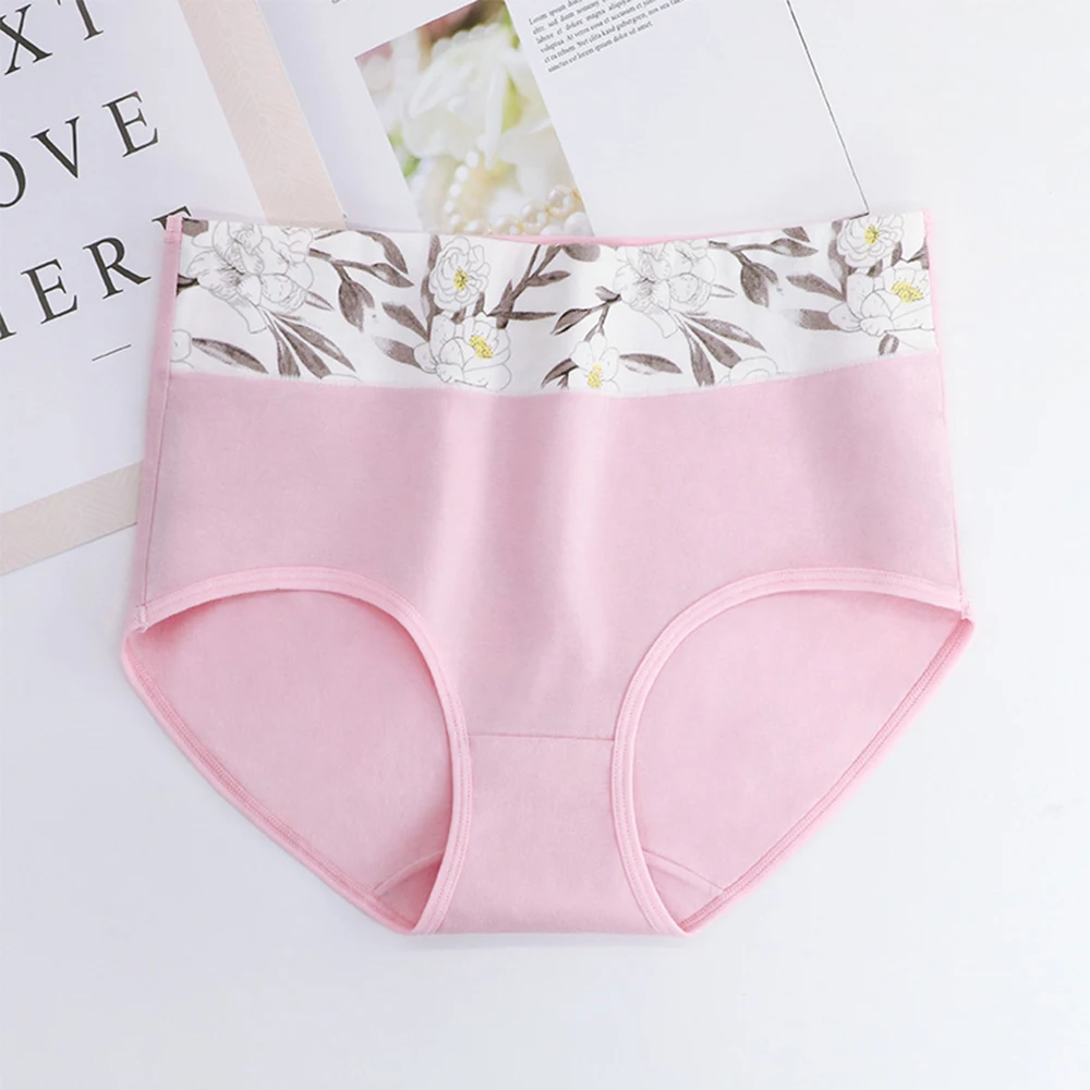 Женское привлекательное нижнее белье с принтом кружевные трусики завышенной