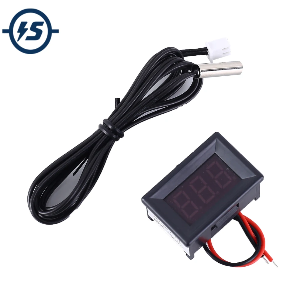 Автомобильный вольтметр тестер температуры цельси-20c ~ 100C DC 5 в 12 В 24 красный