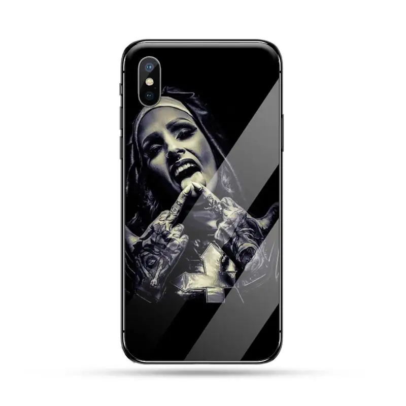 

Sister Nun cool girl fashion pattern high quality Phone Case Tempered glass For iphone 5C 6 6S 7 8 plus X XS XR 11 PRO MAX