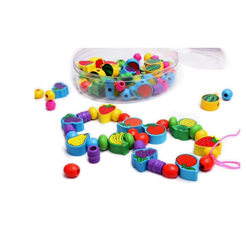 

Colorful Wooden Baby Educational Toy Fruit Digital Beads Digital Mathematics Learning Toys Children Beaded Toys