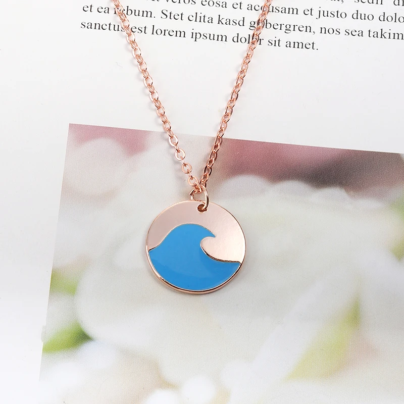 Модные подвески в виде морской волны длинная цепочка морские пляжные украшения