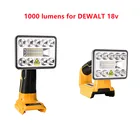 Новая светодиодная лампа, рабочий свет, фонарик для DEWALT DCB201, DCB200 (без батареи, без зарядного устройства), литиевая батарея, USB, уличное освещение