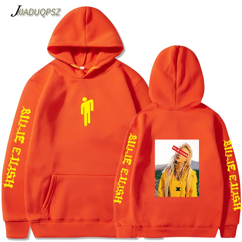 Новое поступление года; толстовка Billie Eilish с принтом для мальчиков и девочек; свитер Harajuku; повседневные толстовки; Лидер продаж; толстовки Kpop; 3XL - Цвет: WM62 Orange