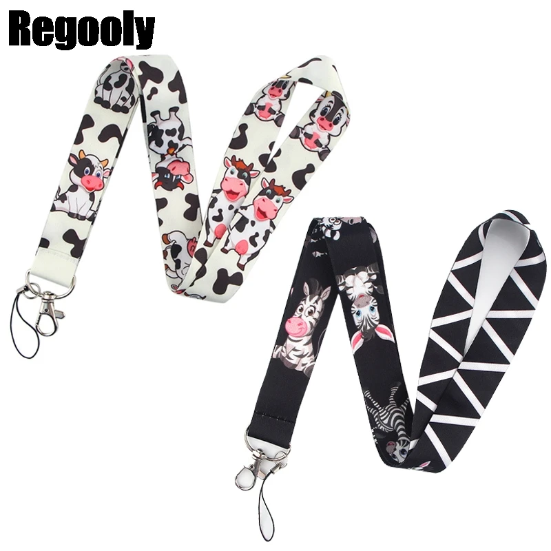 

10pcs Cow Classical Style Lanyard For keys The 90s Phone Working Badge Holder Neck Straps With Phone Hang Ropes webbings ribbons