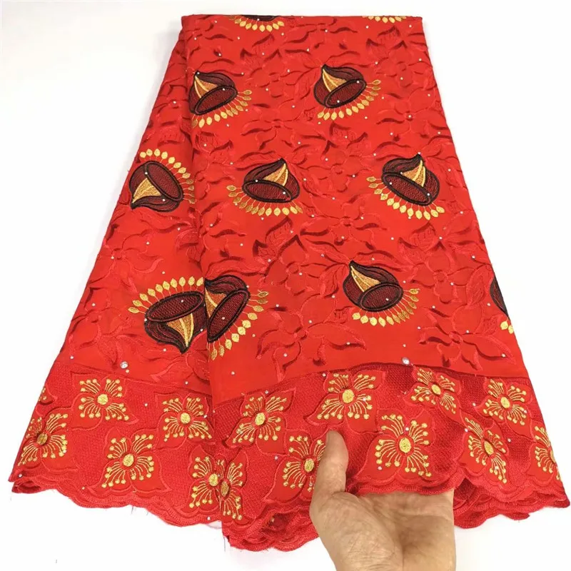 Нигерийская швейцарская вуаль 100% хлопчатобумажная кружевная ткань 2018